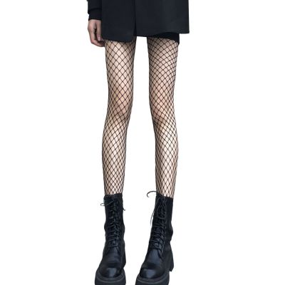 Ladies High Stockings Fishnet Match Skirt Rhombus Ladies High Stockings Slim Fit